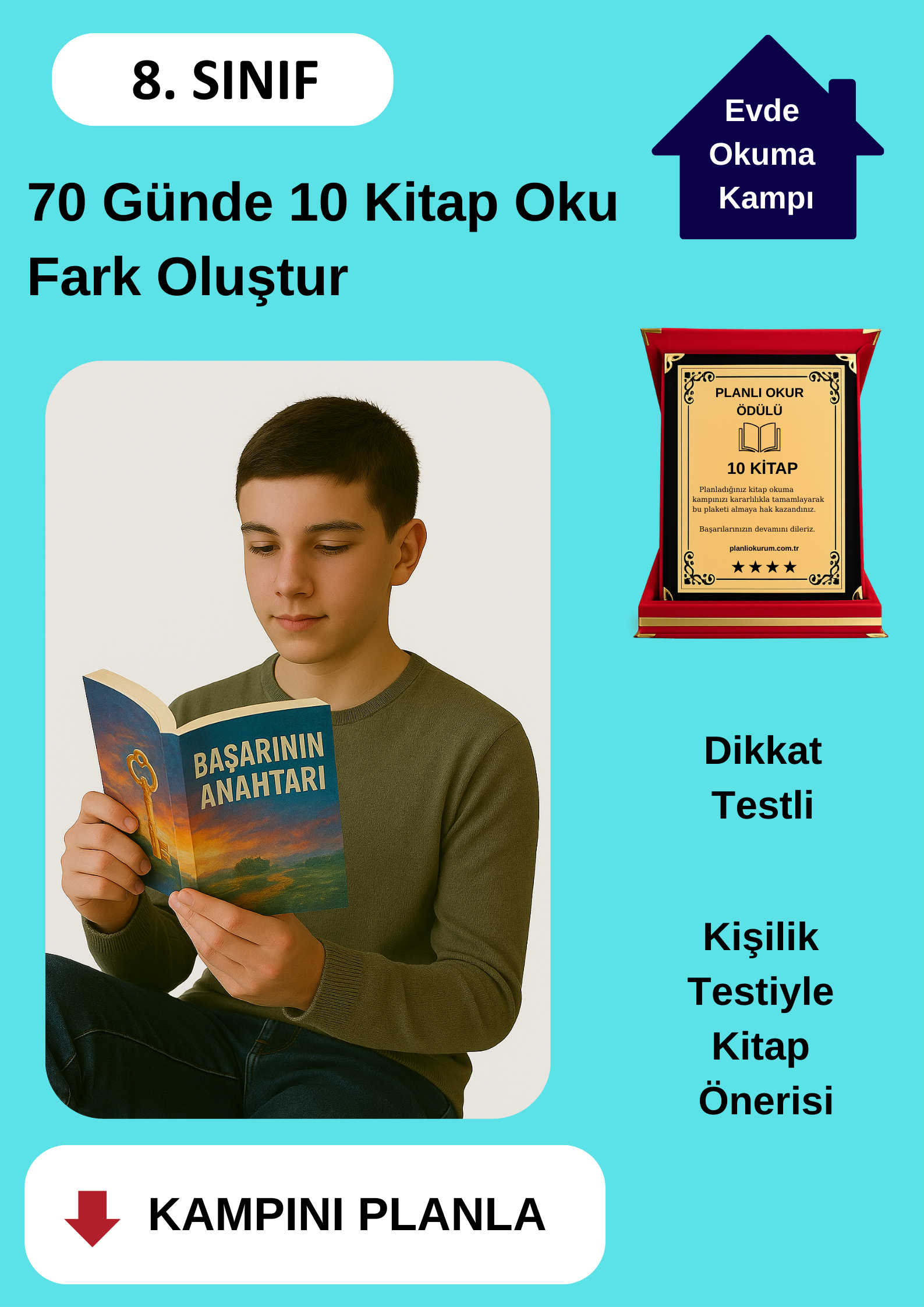 70 Günde 10 Kitap Okuma Kampı (PLAKET ÖDÜLLÜ)
