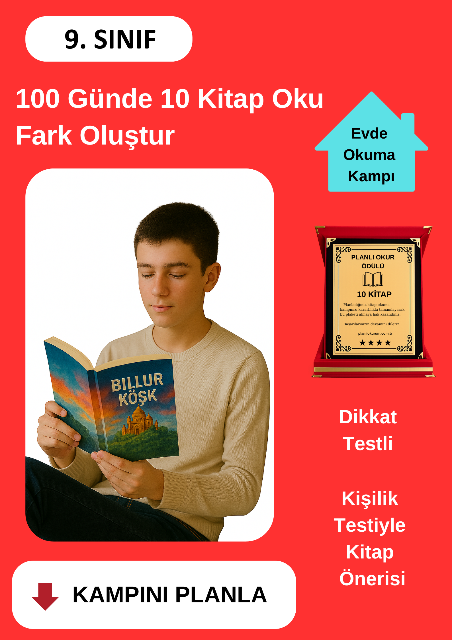 100 Günde 10 Kitap Okuma Kampı (PLAKET ÖDÜLLÜ)