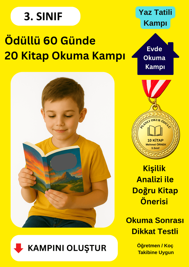 Madalya Ödüllü 60 Günde 20 Kitap Okuma Yaz Tatili Kampı