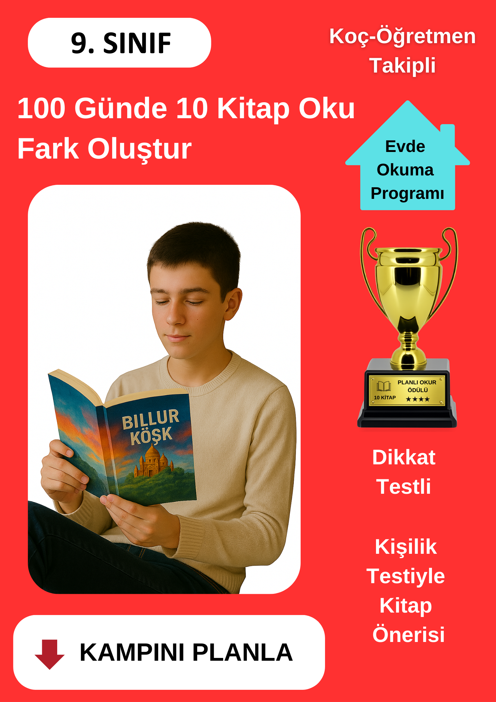 100 Günde 10 Kitap Okuma Programı (KUPA ÖDÜLLÜ)