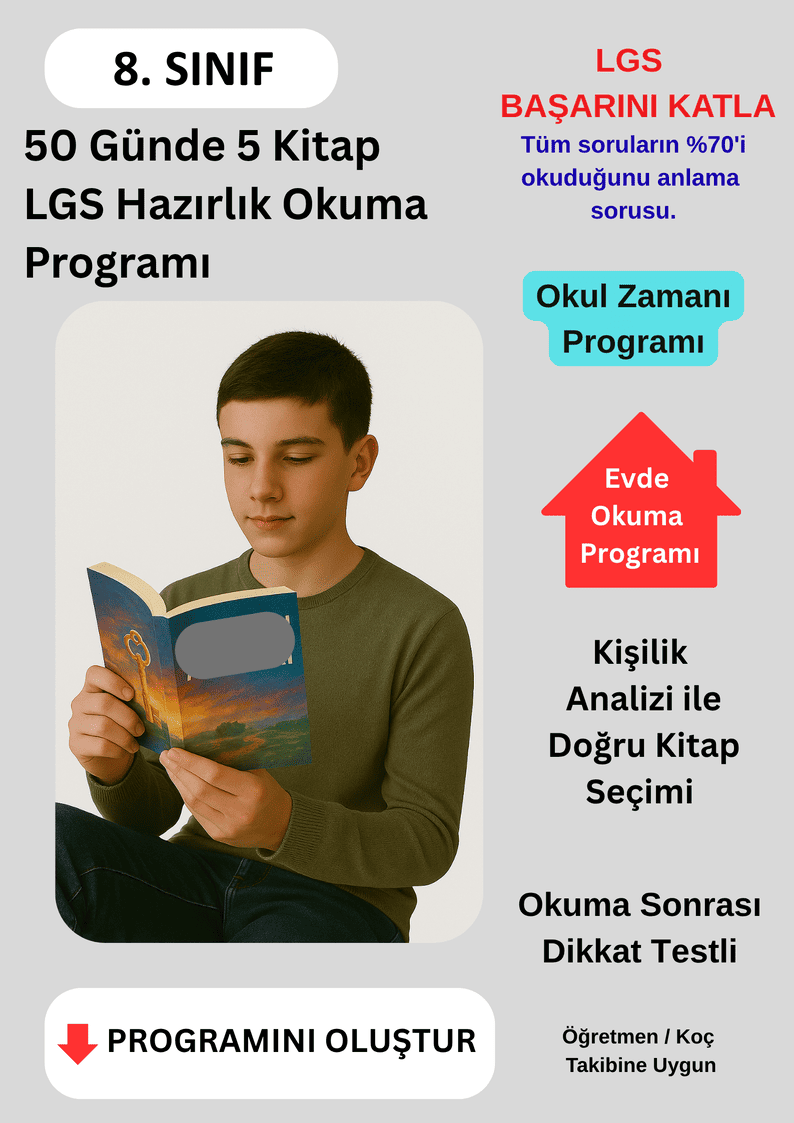 LGS'ye Hazırlık 50 Günde 5 Kitap Okuma Programı