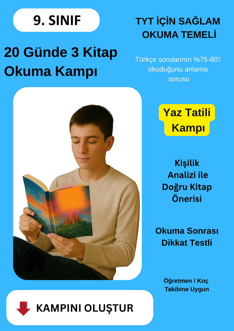20 Günde 3 Kitap Okuma Yaz Tatili Kampı