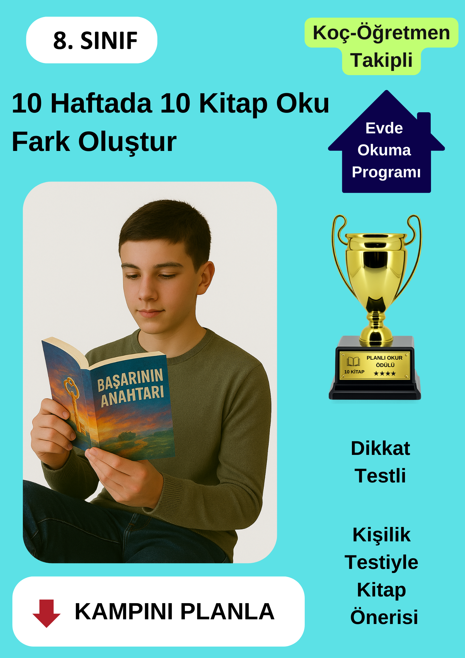 10 Haftada 10 Kitap Okuma Programı (KUPA ÖDÜLLÜ)