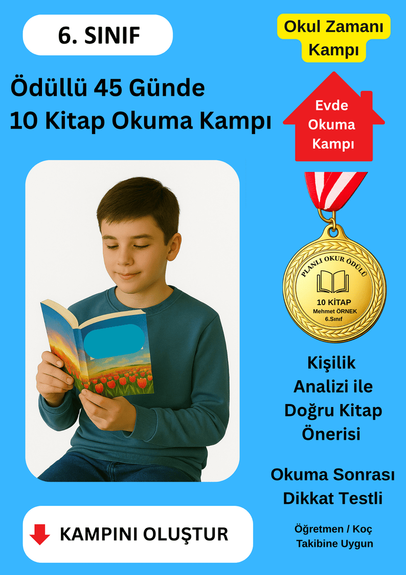Madalya Ödüllü 45 Günde 10 Kitap Okuma Kampı
