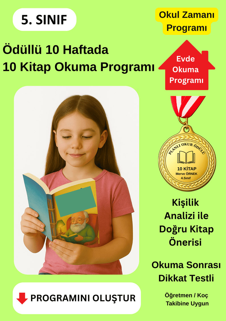 Madalya Ödüllü 10 Haftada 10 Kitap Okuma Programı
