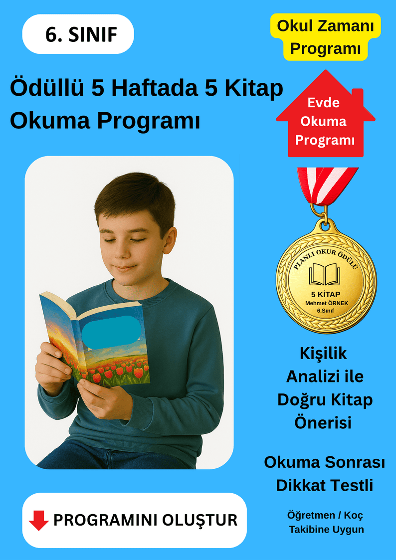 Madalya Ödüllü 5 Haftada 5 Kitap Okuma Programı