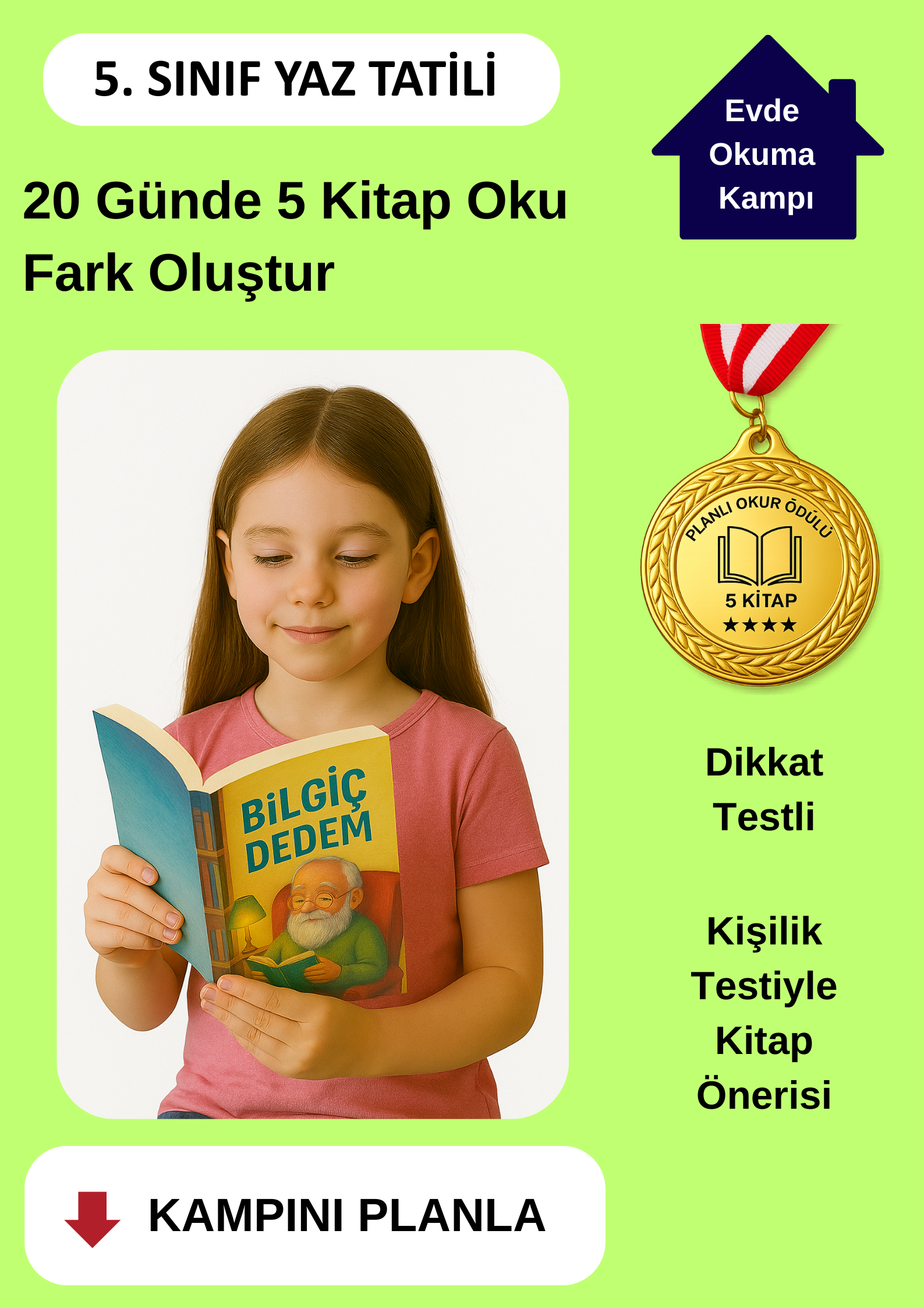 20 Günde 5 Kitap Okuma Kampı (MADALYA ÖDÜLLÜ)