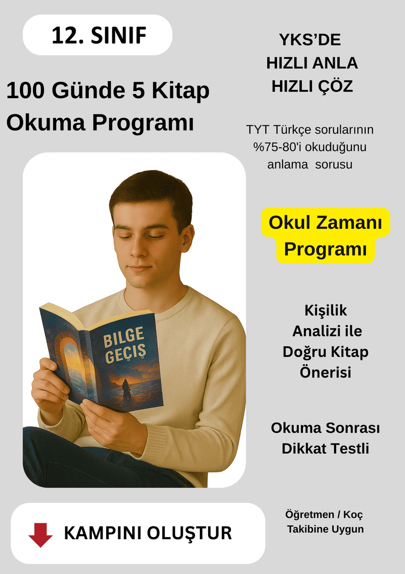 TYT Hazırlık 100 Günde 5 Kitap Okuma Programı